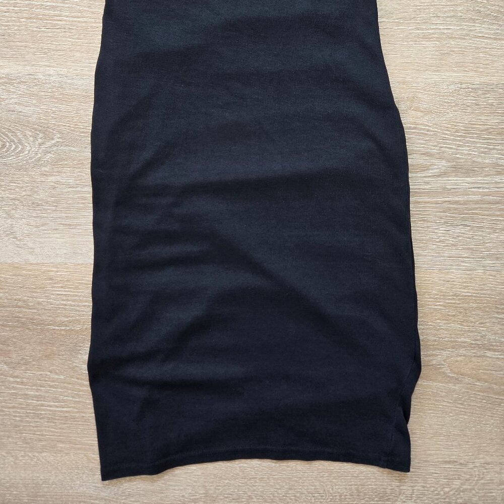 Leith Ruched Bodycon Tank Dress Black Sleeveless Tulip Hem XS Little Black Dress - Picture 13 of 16